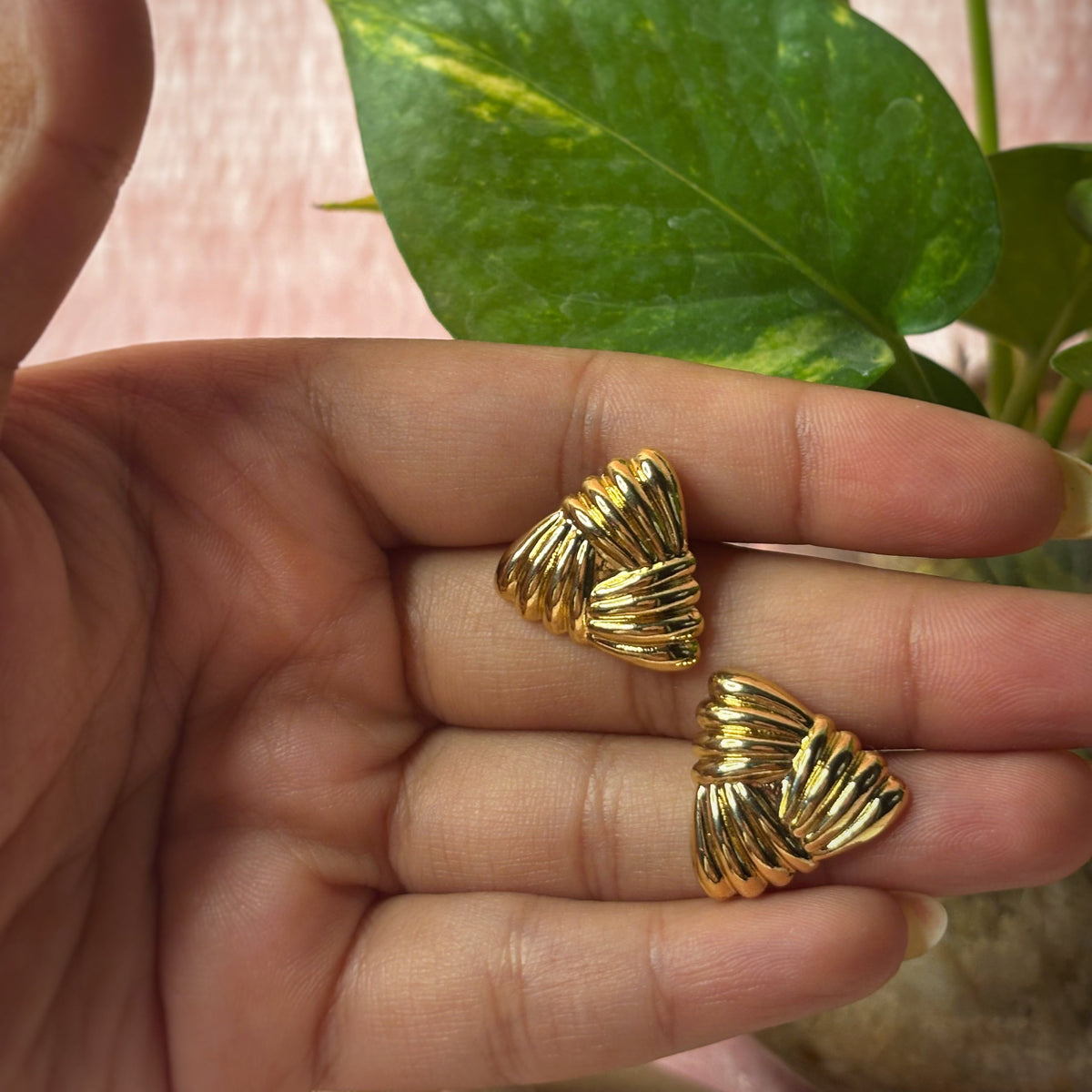 Triangular Stud Statement Earrings