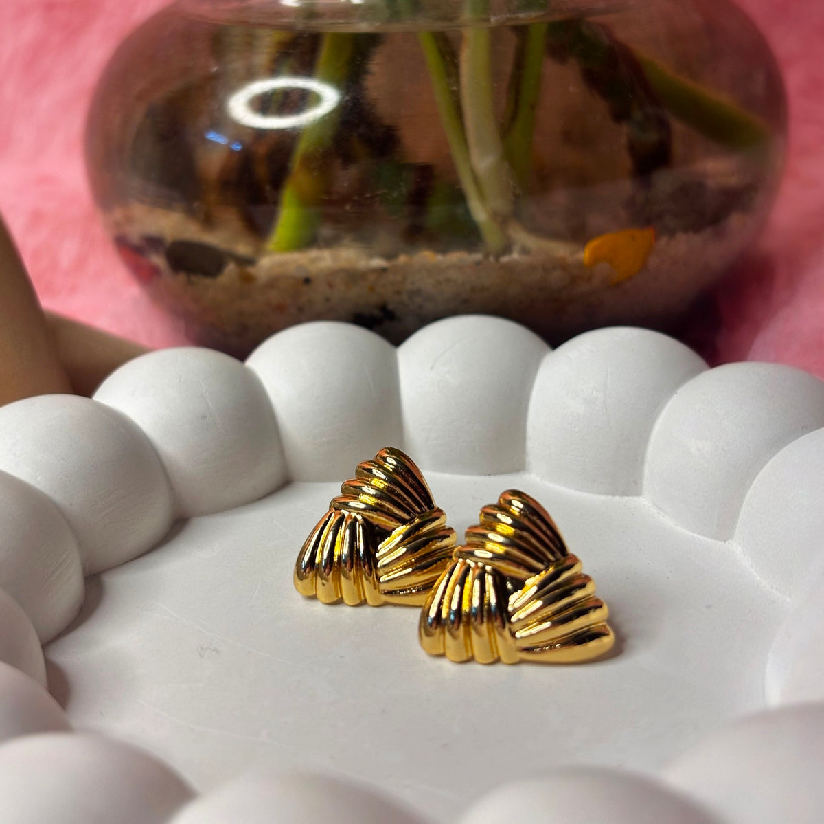 Triangular Stud Statement Earrings